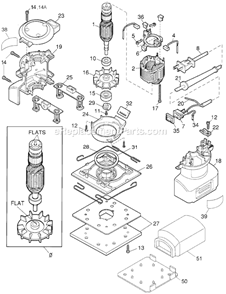 Page A Diagram and Parts List for 2714 Type 1 Black and Decker Orbital or Palm Sander